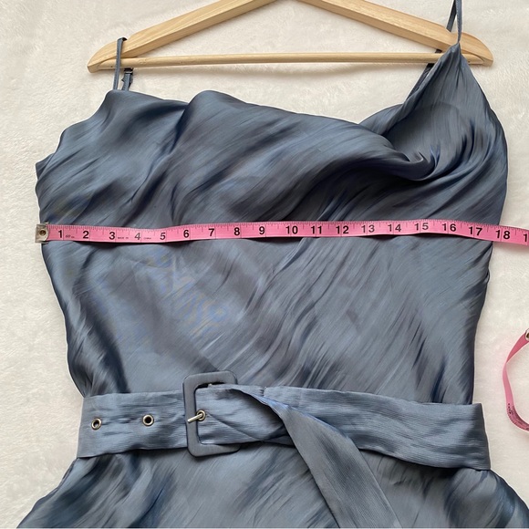 NWT Nasty Gal Belted Shimmery Mini Dress with a Frill Hem - Picture 11 of 13